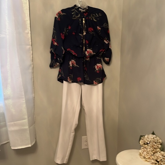 Stella Tweed Blue Boxy 3/4 Sleeve Blouse - Picture 2 of 9